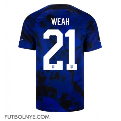 Camiseta Estados Unidos Timothy Weah #21 Visitante Equipación Mundial 2022 manga corta